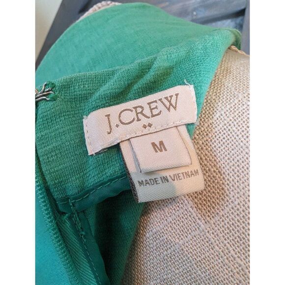 J. Crew Mini Camille Dress Women's Size Medium Green A-Line Sleeveless Cotton - Picture 6 of 10